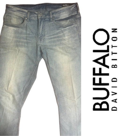 ‘RARE” Buffalo David Bitton Light Blue Men's Jeans 34/32 - Picture 8 of 9